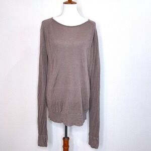 "UNIF" MOGU Slouchy Oversized Loose Knit Sweater MED Gray Very Long Sleeves
